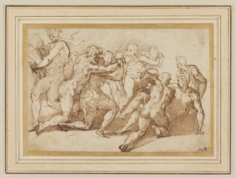 Groupe d'hommes nus - Francesco MAZZOLA, dit PARMIGIANINO