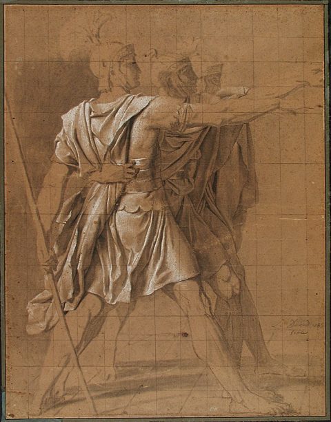 Étude du groupe des trois Horaces pour "Le Serment des Horaces" - Jacques-Louis DAVID