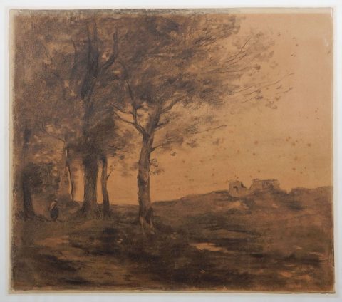 Paysanne marchant sous les arbres - Camille COROT
