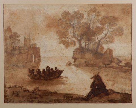 Paysage fluvial ; Paysage avec un château (verso) - Claude GELLÉE, dit LE LORRAIN