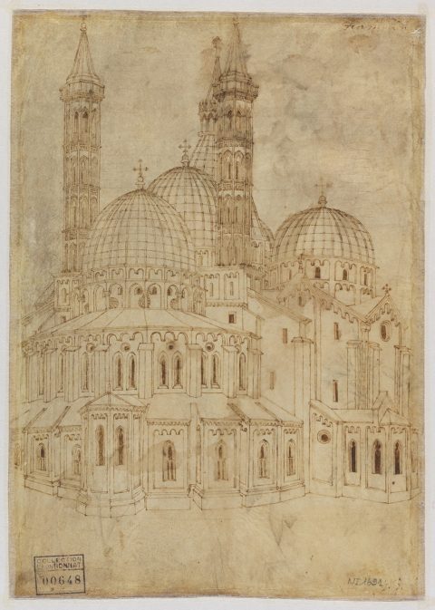 Vue de l'abside de la basilique de Saint-Antoine de Padoue (verso) - Antonio di PUCCIO PISANO, dit PISANELLO