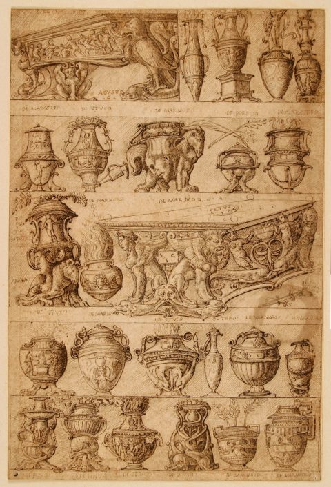Études de tables et de vases antiques - Bernardo PARENTINO