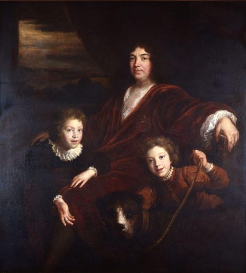 Portrait d'Antoine V de Gramont et de ses deux fils, Louis Antoine, comte de Louvigny et Louis, futur Antoine VI - François Bon BOULLOGNE