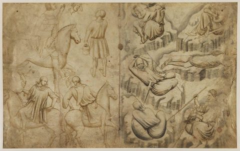 Feuille d'études ; Feuille d'études (verso) - Auteur(e) non identifié(e) ; entourage de Francesco DA RIMINI