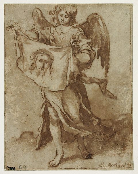 Ange portant le saint Suaire - Attribué à Bartolomé Esteban MURILLO