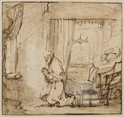 Pierre priant pour la résurrection de Tabitha - Harmenszoon van Rijn REMBRANDT
