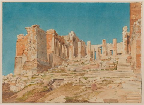 Vue de l'Acropole à Athènes : les Propylées - Honoré DAUMET