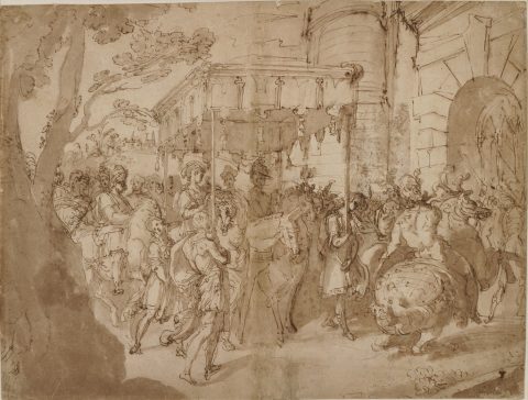 L'Entrée de Charles Quint, de François Ier et du cardinal Alessandro Farnese à Paris en 1540 - Taddeo ZUCCARO