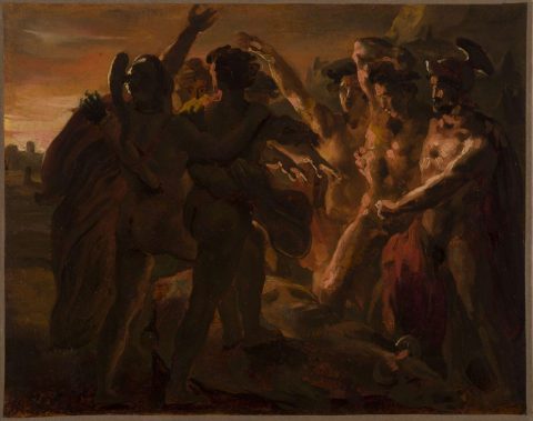 Le Serment des sept chefs devant Thèbes (esquisse) - Attribué à Anne-Louis GIRODET DE ROUSSY-TRIOSON, dit GIRODET-TRIOSON