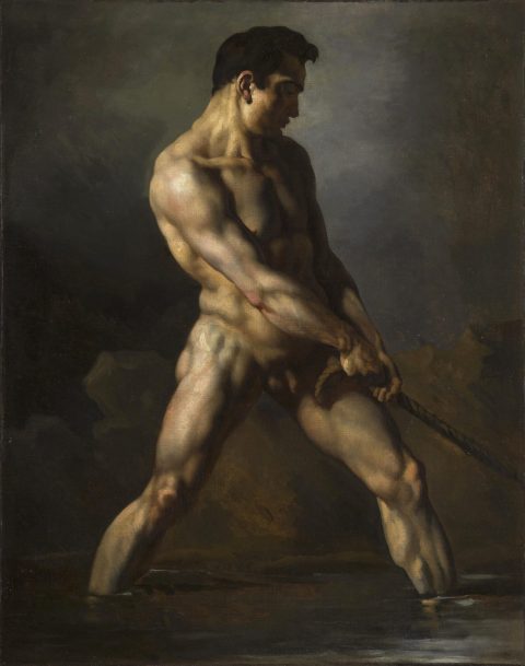 Académie d'homme tirant sur une corde - Théodore GÉRICAULT