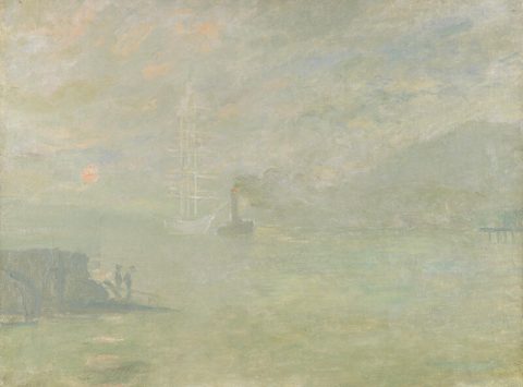 Rouen, brume au soleil levant sur la Seine - Paul HELLEU