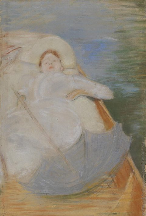Femme allongée dans une barque - Paul HELLEU