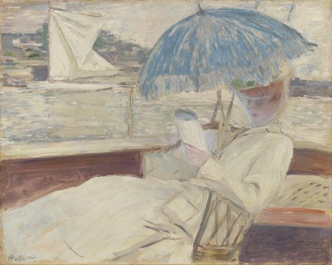 Alice Helleu sur un yacht à Hamble River - Paul HELLEU 