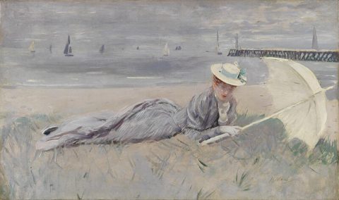 Alice Helleu sur la plage de Deauville - Paul HELLEU