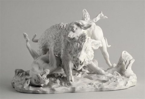 Élément de surtout : Chasse au sanglier - Manufacture nationale de Sèvres