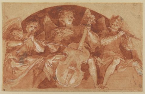 Trois anges musiciens dans une lunette - Baldassare FRANCESCHINI, dit VOLTERRANO