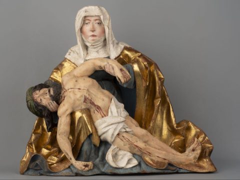 Élément de prédelle : Vierge de pitié - Auteur(e) non identifié(e)