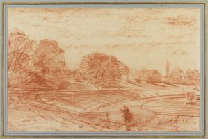 Vue d'un parc public (Crystal Palace à Londres) ; Esquisse de paysage (verso) ; © Bayonne, musée Bonnat-Helleu / cliché A. Vaquero