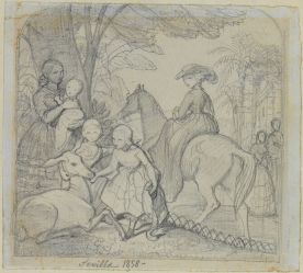 Fig. 1 : “La famille du duc de Montpensier”, Bayonne, musée Bonnat-Helleu, crayon graphite sur papier, inv. 2668 ; © Bayonne, musée Bonnat-Helleu / cliché A. Vaquero