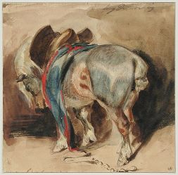 Cheval de trait harnaché ; © Bayonne, musée Bonnat-Helleu / cliché A. Vaquero